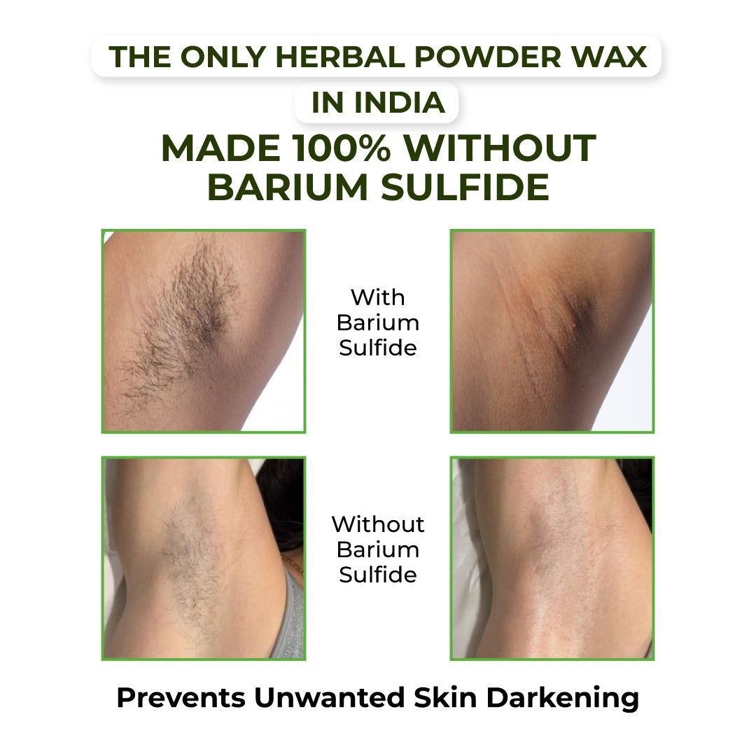 INDIA'S FIRST BaS/BARIUM SULFIDE FREE HERBAL HAIR REMOVAL WAX POWDER (100gm)