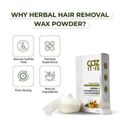 INDIA'S FIRST BaS/BARIUM SULFIDE FREE HERBAL HAIR REMOVAL WAX POWDER (100gm)